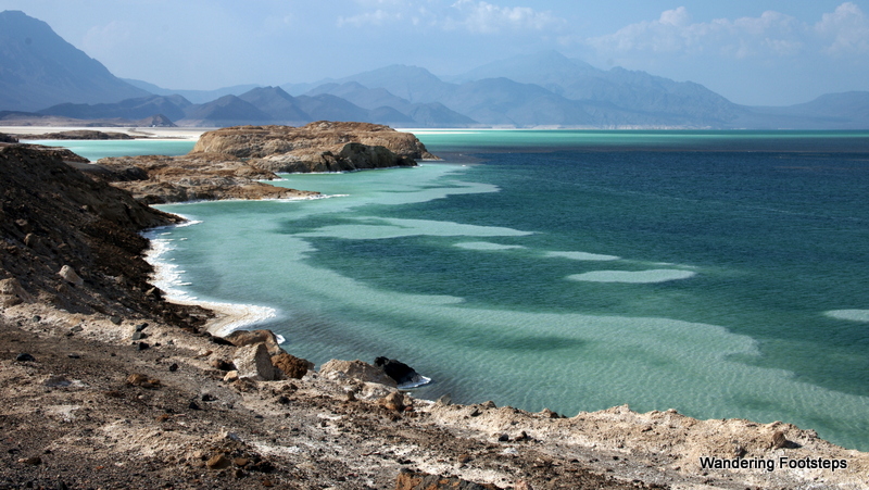 Our first close-up view of Lac Assal.  Wow.