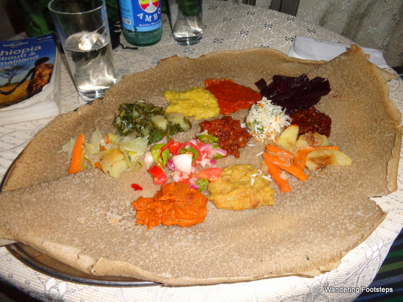 This injera in Gondar was crispy on the edges.  