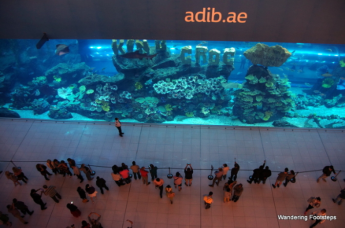The indoor aquarium at the Dubai Mall.