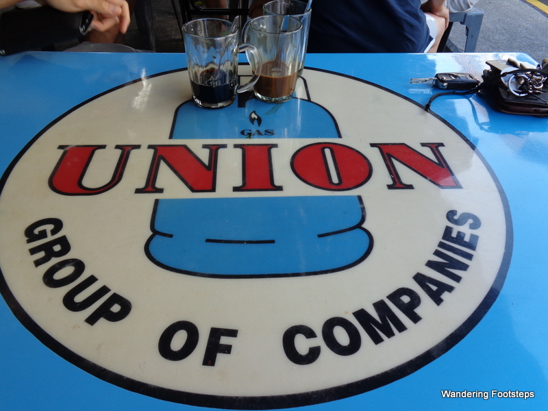 Morning coffee and tea at the Union Café (I don't think the café is actually called Union - just their tables are!)