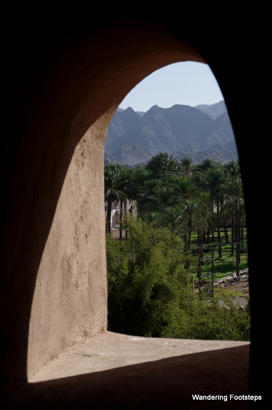 The view out the window of Rustaq Fort.