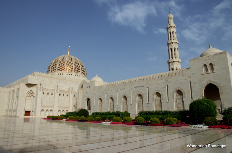 The exterior of Muscat's Grand Mosque