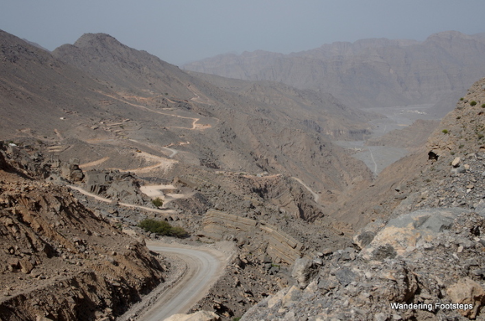 The mountain road leading up to Jebel Harim.
