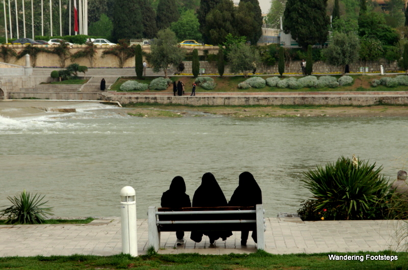 Women taking in the view near the bridge of Esfehan.