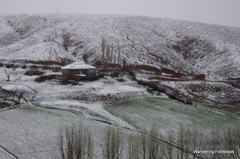 Southeastern Anatolian hills dusted by snow.