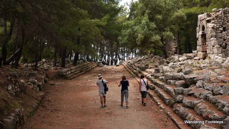Enjoying the ruins of Phaselis, with friends.