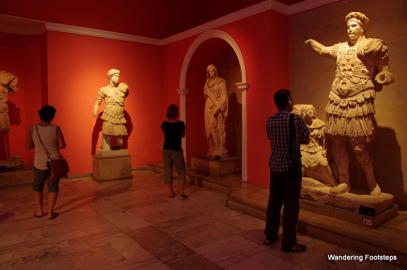 Admiring the ancient Greek statues in the Antalya Museum, with friends.