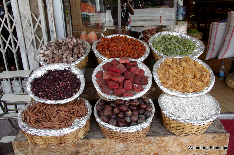 Dried fruits of every variety.  Yum!