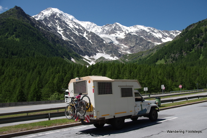 Driving up Col de Simplon into Switzerland