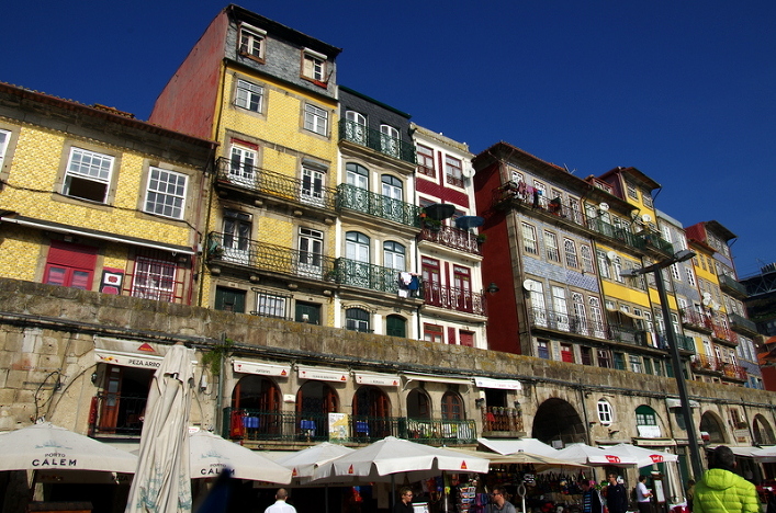 The charming and colorful Ribeira Riverfront in Porto.