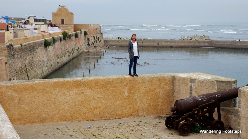 Standing on El Jadida medina's ramparts, looking out at the Atlantic Ocean.