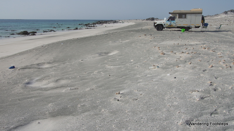 Parked along our private turtle-nesting beach, waiting for more turtles to arrive.