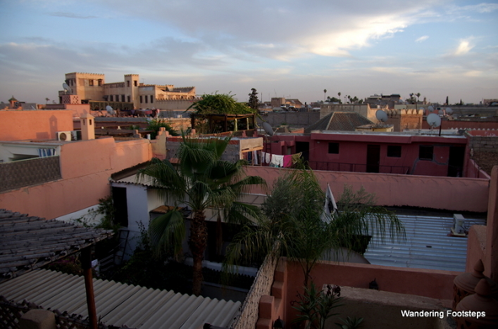 The Marrakech skyline from our riad