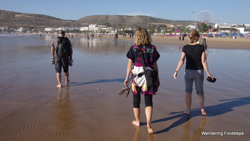 Walking along the long sandy Agadir beach on Christmas afternoon with my parents!!