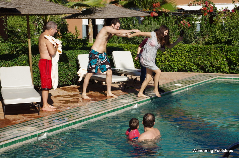 Lulu being thrown into the pool by none other than Niko.  Classic.