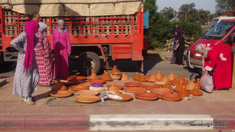 Tagines for sale on the side of the road. 