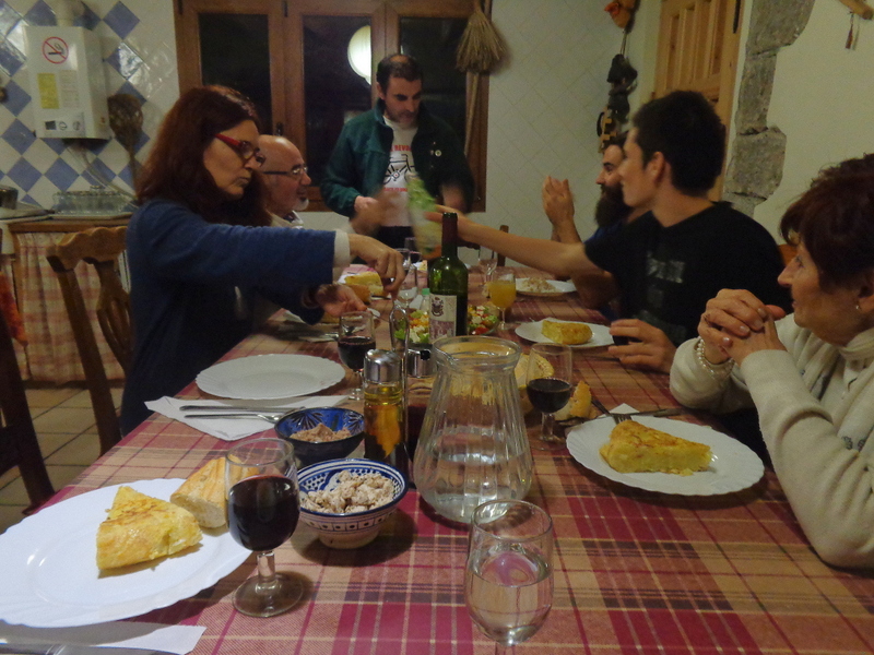 Our family meal of tortilla while walking the Camino.