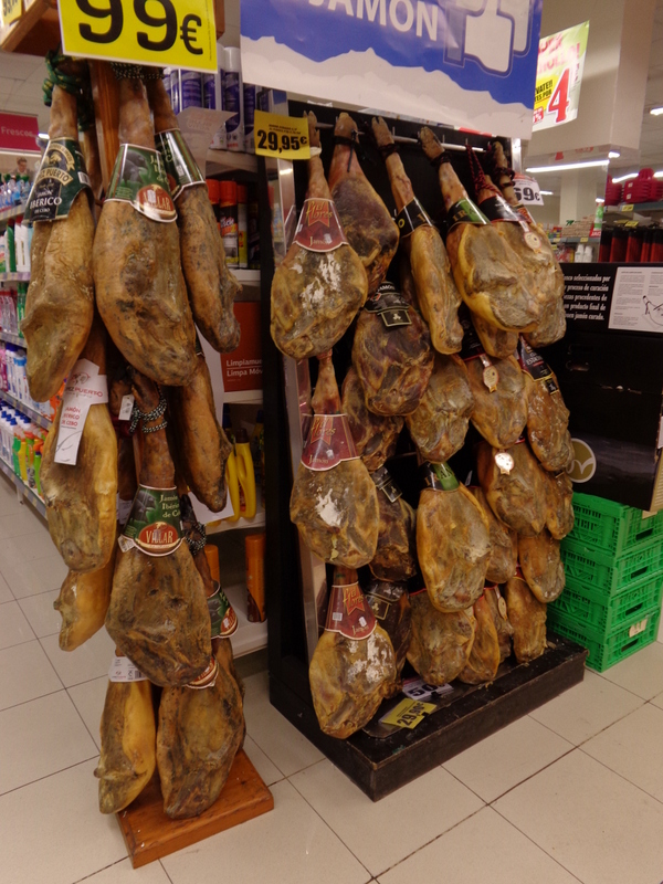 Pig hind legs hung in supermarkets...