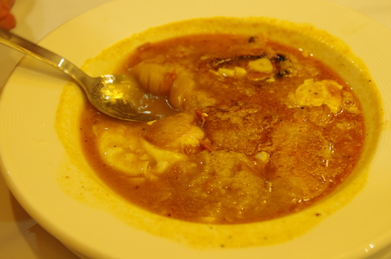 My garlic soup with jamón.
