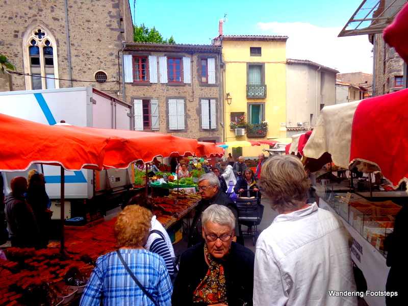 Agde's food market, which we were lucky to find!