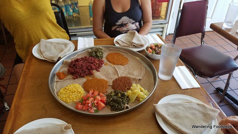 Our yummy Ethiopian meal, OMG.