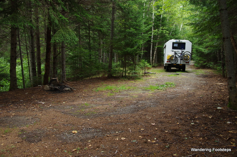 The clearing in the forest of northern New Brunswick where we camped for the night.