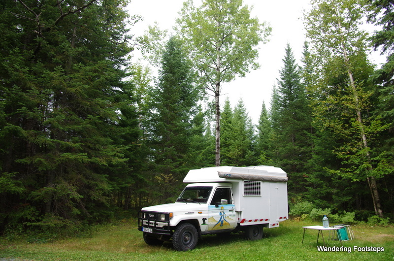 Our "campsite" at the halte municipale in Quebec.