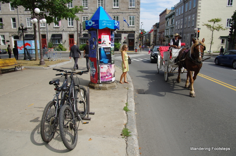 Arriving into Vieux Quebec by bike, and about to enter its European-inspired streets.