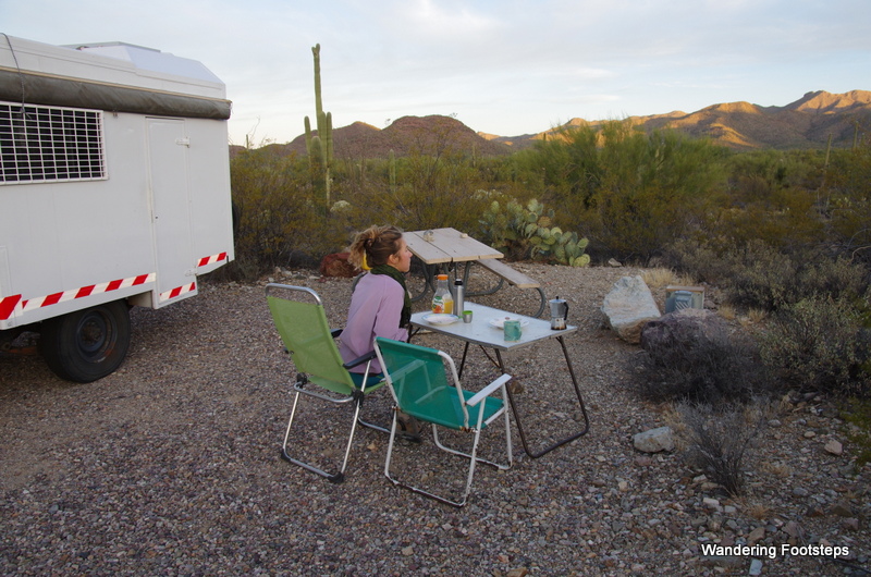 The best campsite of the month - Gilbert Ray campsite in the Tucson Mountain Park in the Sonoran Desert.
