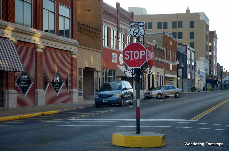 This town is small enough to get away with that very impractical stop sign in the intersection.