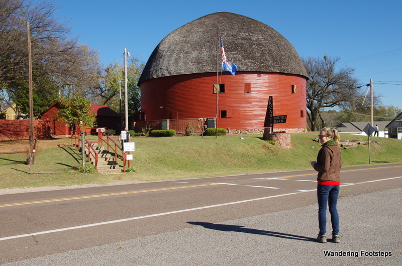 The old round red barn in Arcadia, OK.