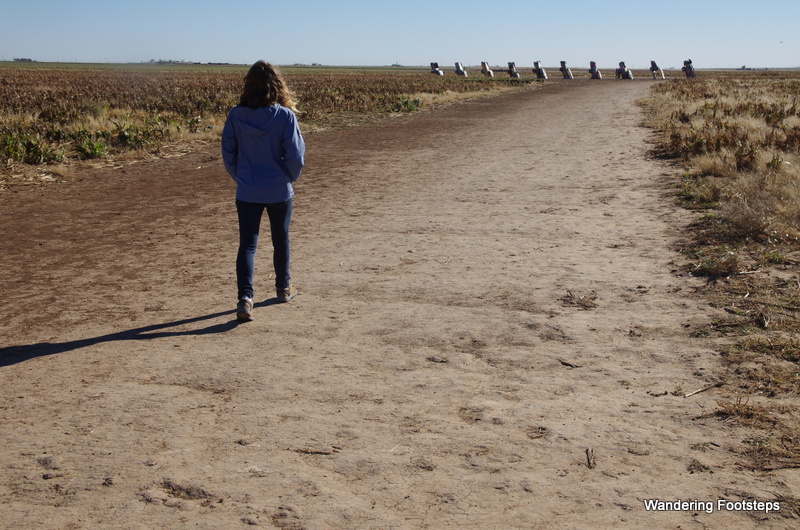 Approaching the equally infamous Cadillac Ranch.