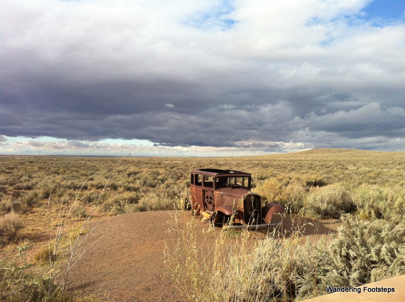 An old car along Route 66 in Petrified Forest National Park.  It's the last Route 66-themed artefact we'll encounter, as we're getting off the road here. 