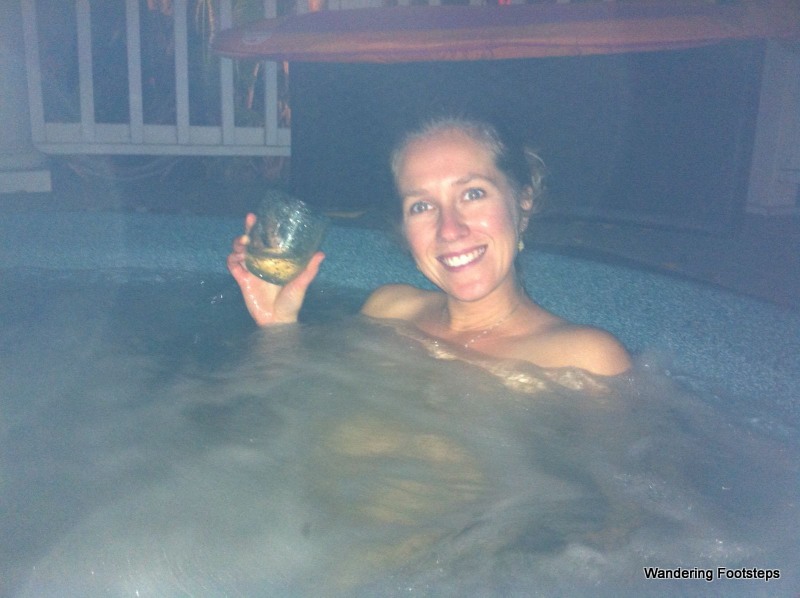 Yes, yes, let's use the hot tub.  And let's toast, again!