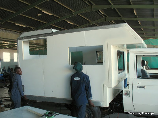 The second camper cell construction, made by an ambulance-cell-making company in Namibia.