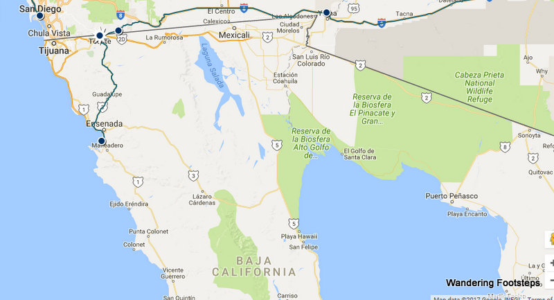 As you see, Ensenada is really only barely into Mexico.  We're almost at the northern extremity of the Baja Peninsula.