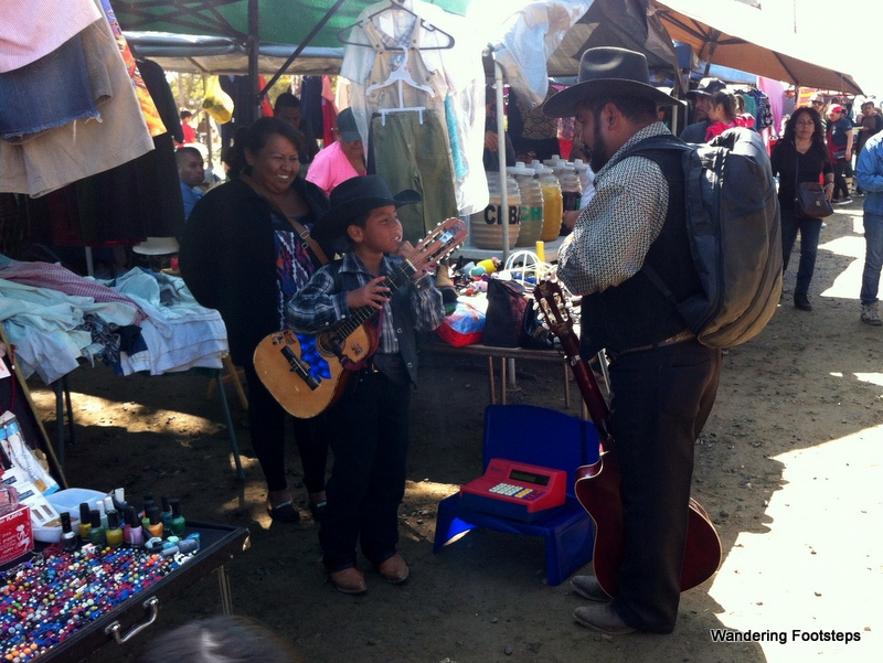 Some of the mariachi groups at the market.