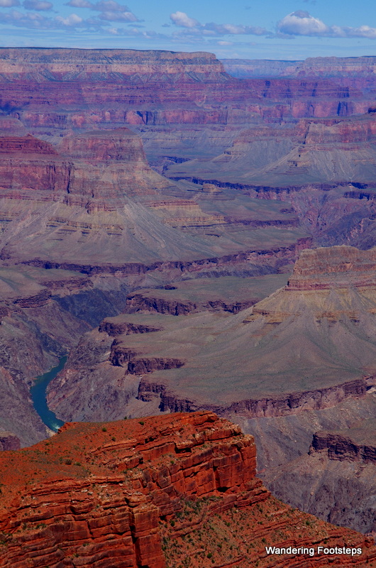 The glorious Grand Canyon, and the Colorado River tiny below.