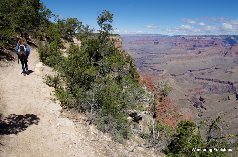 The hiking trail along the rim of Grand Canyon - best not to be afraid of heights!
