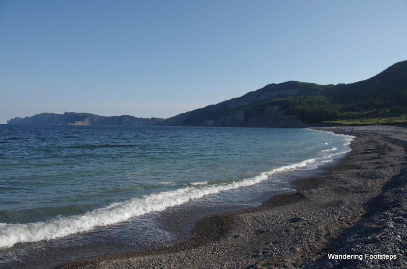 The beach nearest our campground at Forillon National Park.