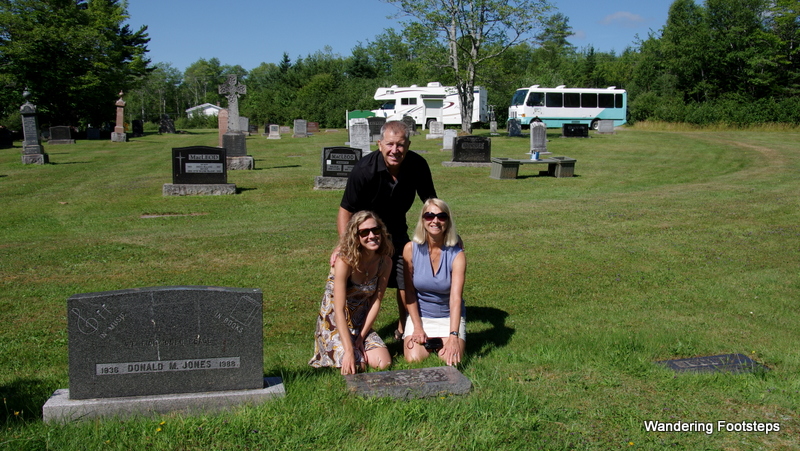 Visiting my great-grandmother's grave in Baddeck.