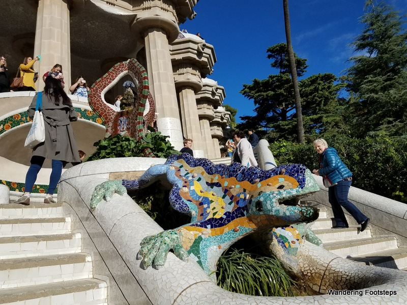 The famous mosaic salamander at Parc Guëll.