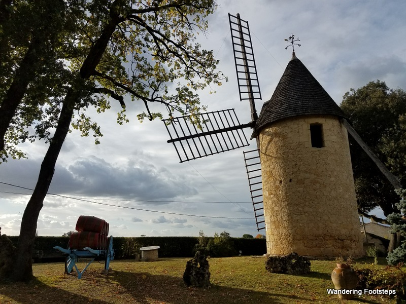 Haut Sarpe not only makes great wine, but it's a historic chateau with lots of pretty old buildings, including this wind mill.