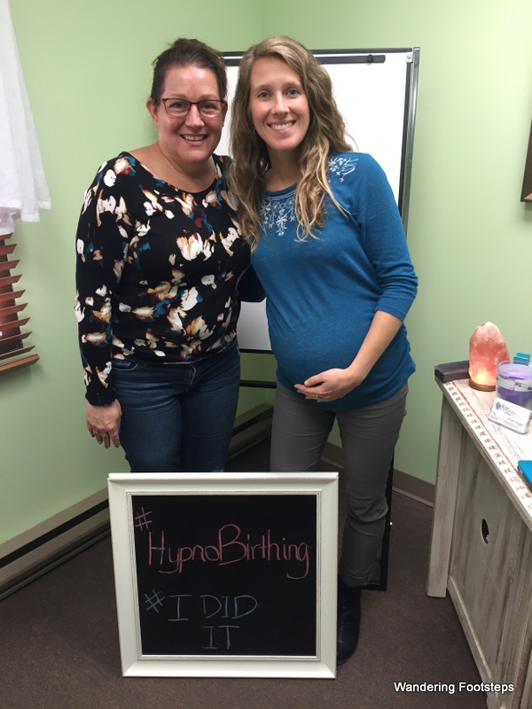 Finishing our hypnobirthing pre-natal class last month.