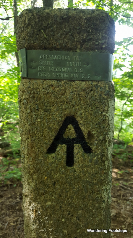 The trail marking for the infamous Appalachian Trail.