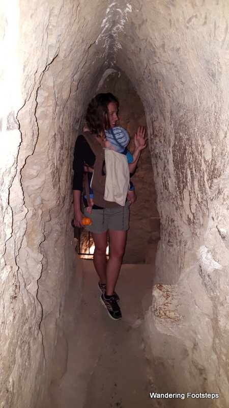 Exploring the tunnels that lead to the pyramid in Cholula.