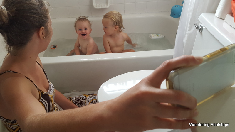 My fave moment every - bath time with our boys (something their mamas used to do together as babes!)  