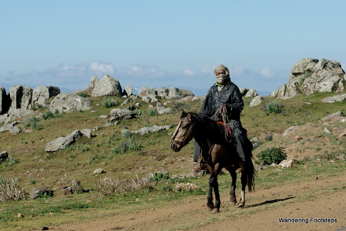 Horse-rider in the highlands of Ethiopia.