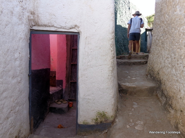 Bruno, an alley, and a doorway.