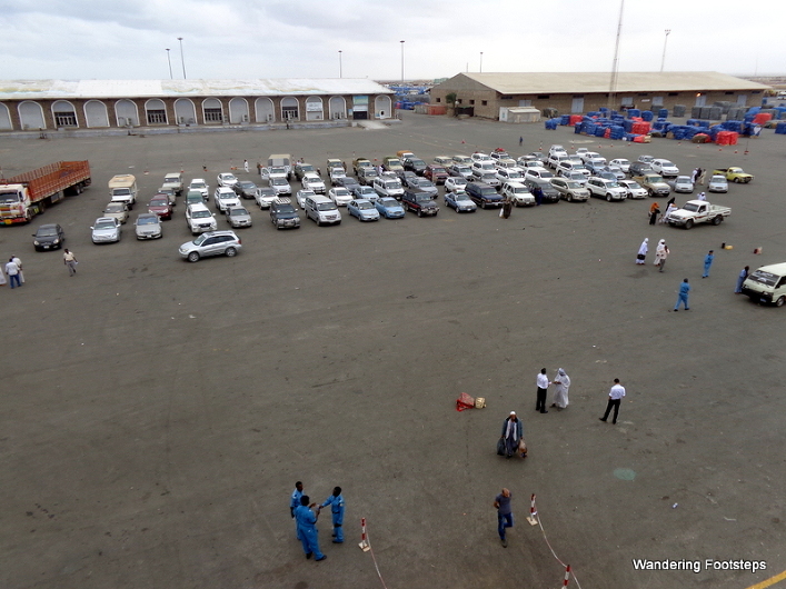 Our Toyota lined up with all the other cars.  "Where